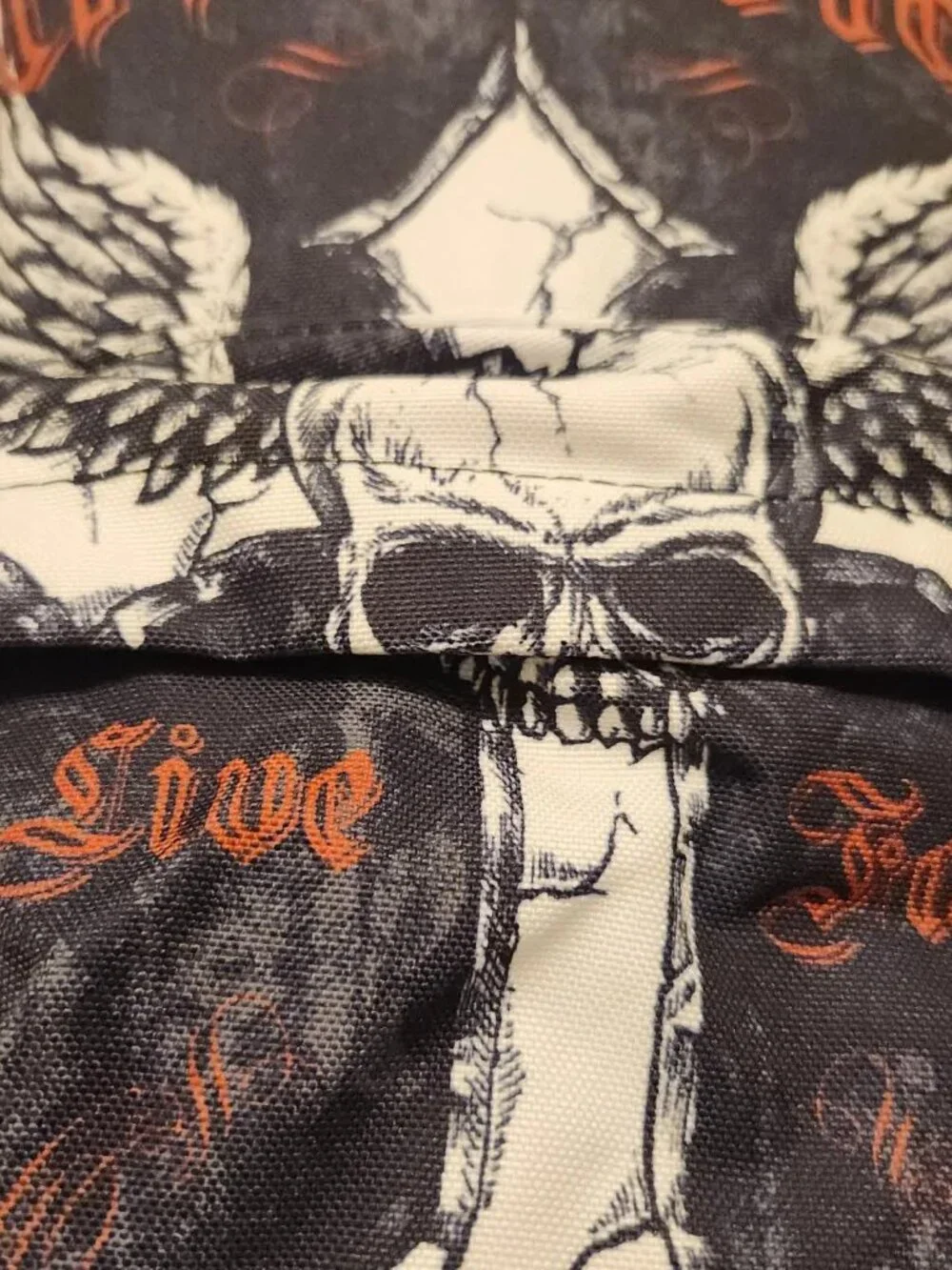 Affliction Live Fast Backpack Black Skull Wing Cross Studded Laptop Travel